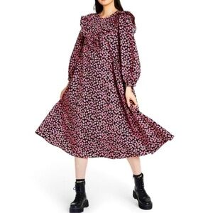 (M)- SANDY LIANG X TARGET FLORAL PRINT LONG SLEEVE DRESS‎